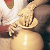 Making pottery in Bahrain