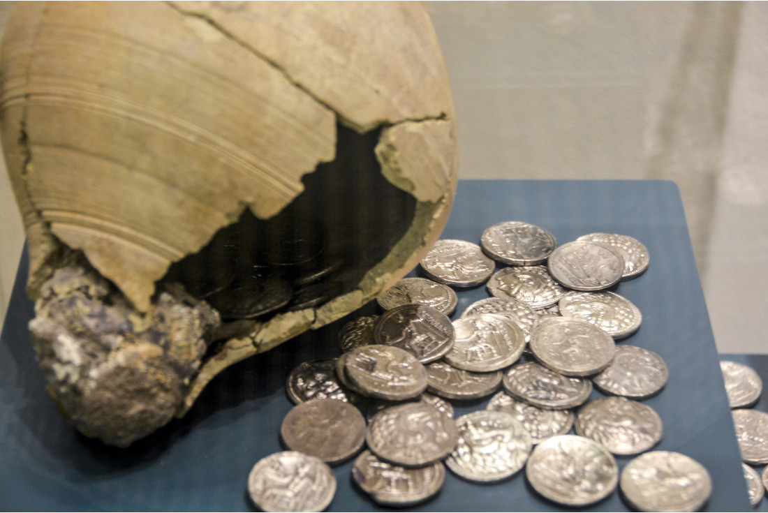 Coins of the Tylos era on display at the Bahrain Fort Site Museum