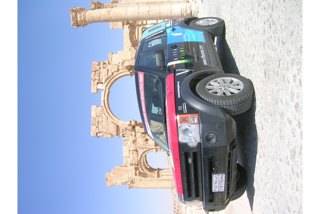 The car parked at Palmyra while we are touring