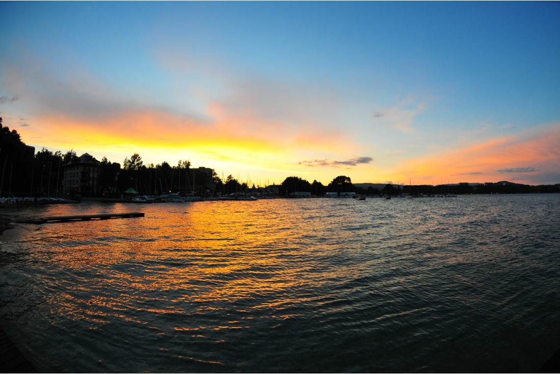 Just before sunset in Annecy, France