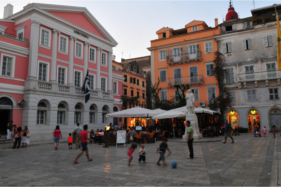 Enjoying the evening in Corfu