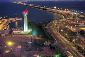 The 25km long King Fahad Causeway linking Bahrain with Saudi Arabia