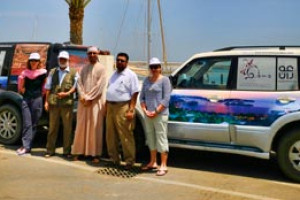 The team with Hafidh Al Harthi at the Marina in The Wave development