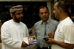 From left, Yaqoob Bin Karam and Jamal Al Safar with Ali