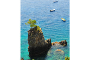 Crystan blue - green waters in Corfu