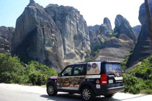 Vehicle parked on the way to Meteora