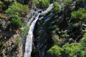 Greece: Waterfall and pond in Samothrace