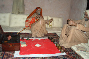 One of the rooms in Ajman Museum, which shows two merchants discussing a price of pearls 