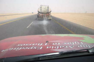 Saudi Truck Cools Road